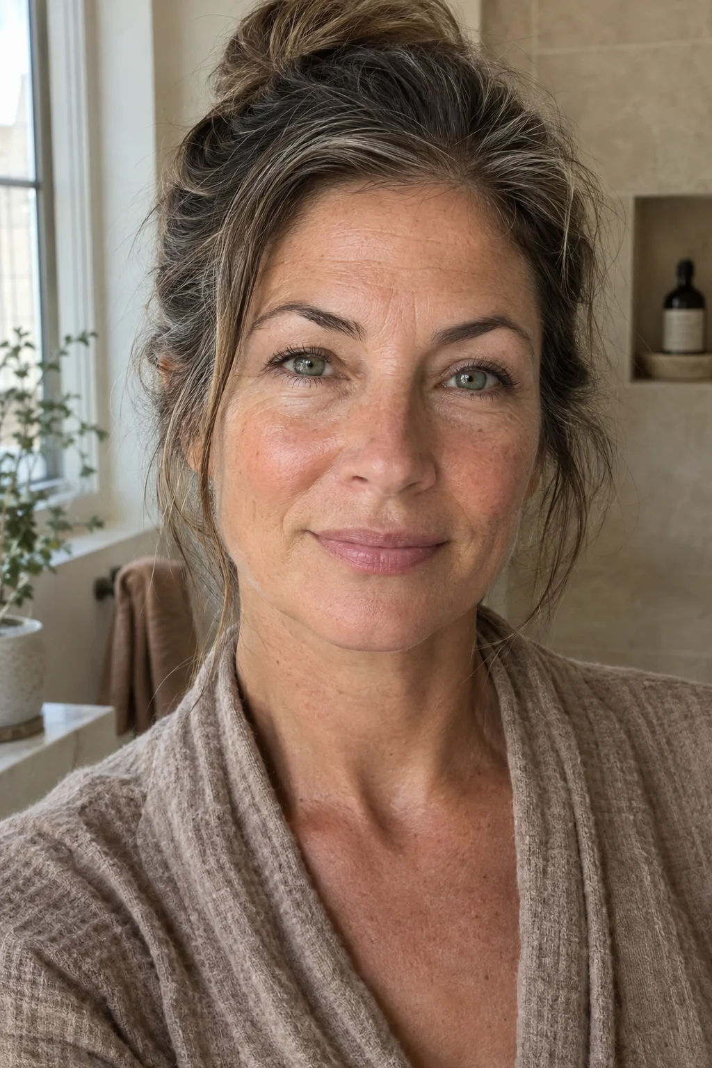 Denise, 52, unretouched after 12 weeks of Estrogen Face Cream